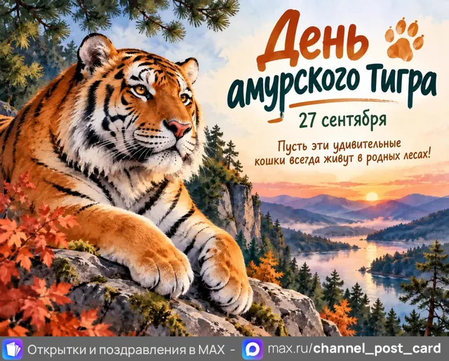 Открытка «День амурского тигра»
