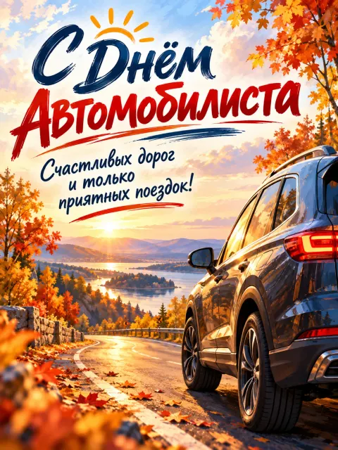С Днем Автомобилиста — открытка «День автомобилиста»