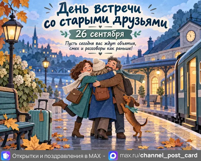 Открытка «День встречи со старыми друзьями»