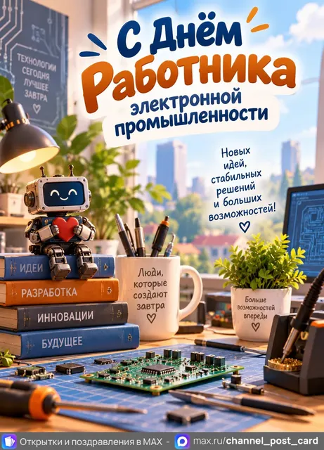 С Днем Работника Электронной промышленности — открытка «День работника электронной промышленности»