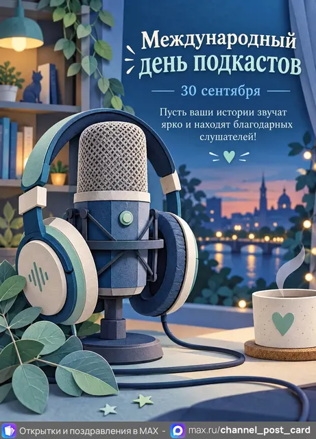День подкастов — открытка «Международный день подкастов»