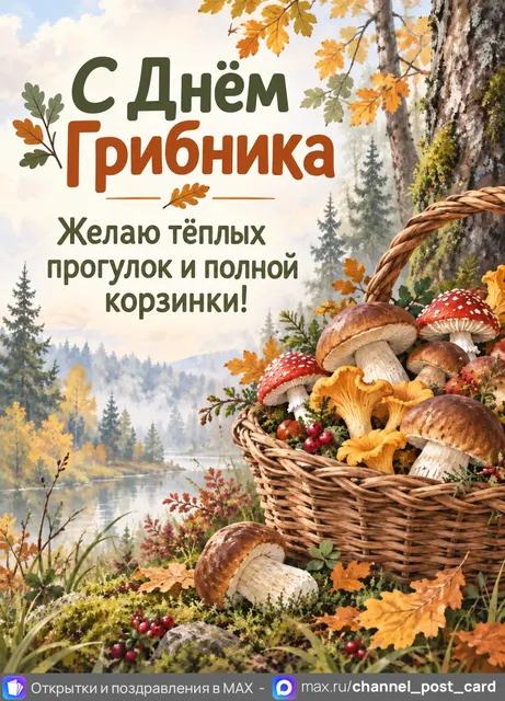 С Днём Грибника — открытка «День грибника»