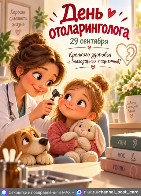 Открытка «День отоларинголога»