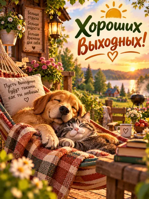 Открытка «Хороших выходных»