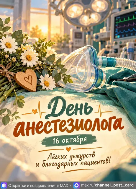 С Днем Анестезиолога — открытка «День анестезиолога»