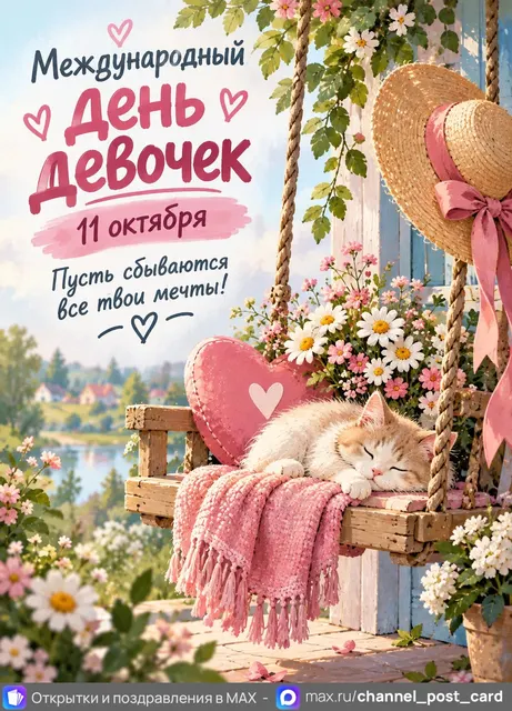 С Днём Девочек — открытка «Международный день девочек»