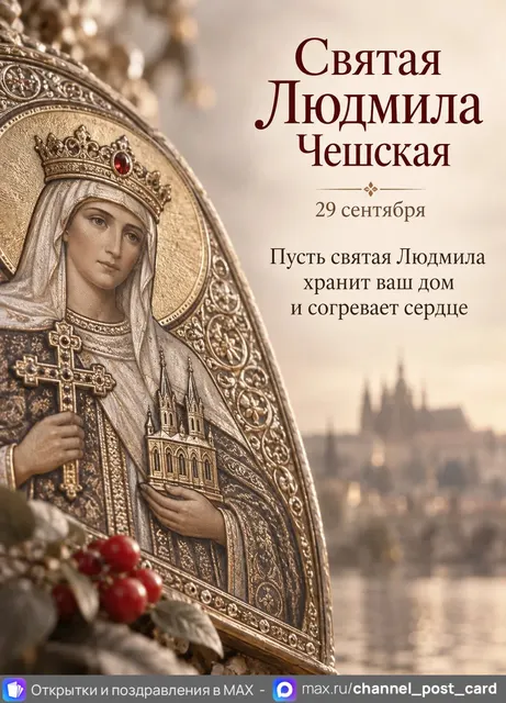 Открытка «Святая Людмила Чешская»