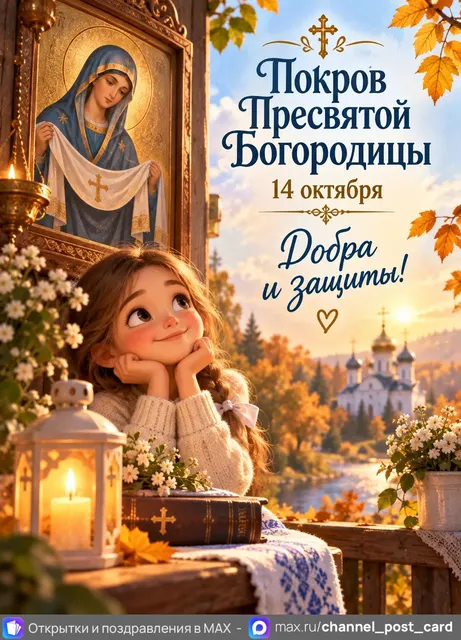 С Покровом Пресвятой Богородицы — открытка «Покров»