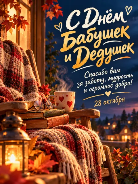 С Днём Бабушек и Дедушек — открытка «День бабушек и дедушек»