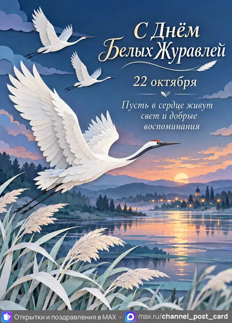 С Днём Белых Журавлей — открытка «День белых журавлей»
