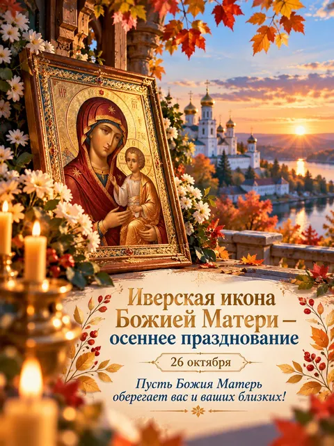 Открытка «Иверская икона Божией Матери»