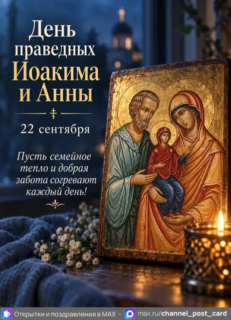 Открытка «С Днём праведных Иоакима и Анны»