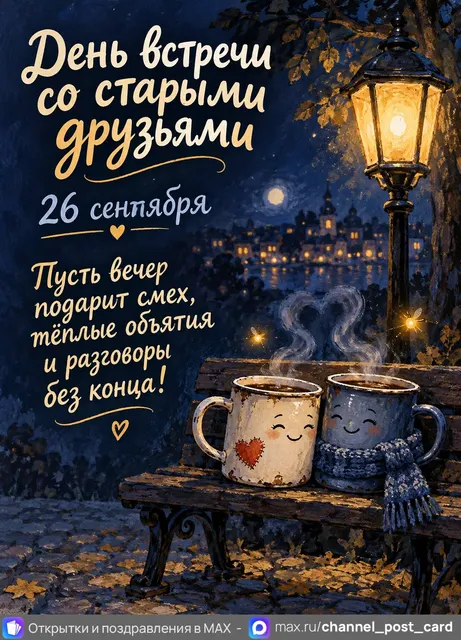 Открытка «День встречи со старыми друзьями»