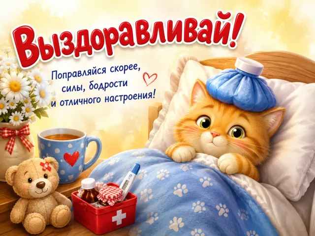 Открытка «Выздоравливай»