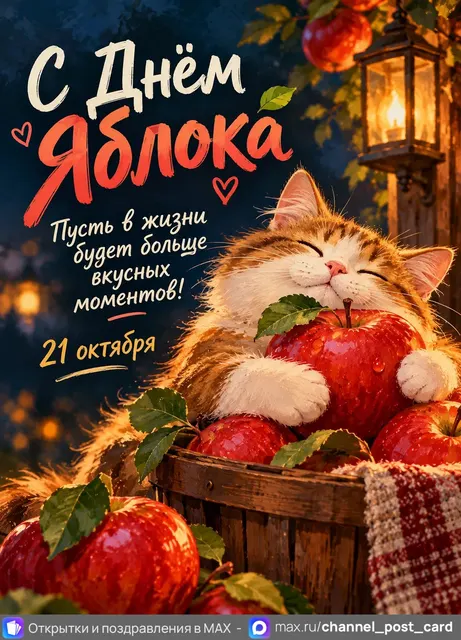 С Днём Яблока — открытка «День яблока»