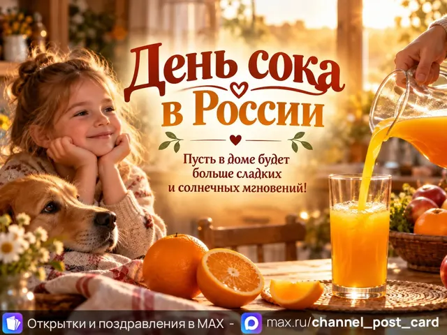 Открытка «День сока»