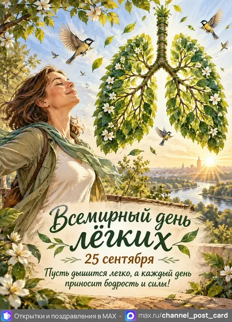 Открытка «С всемирным днем легких»