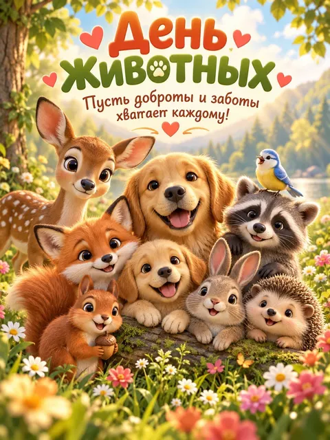 Открытка «День животных»