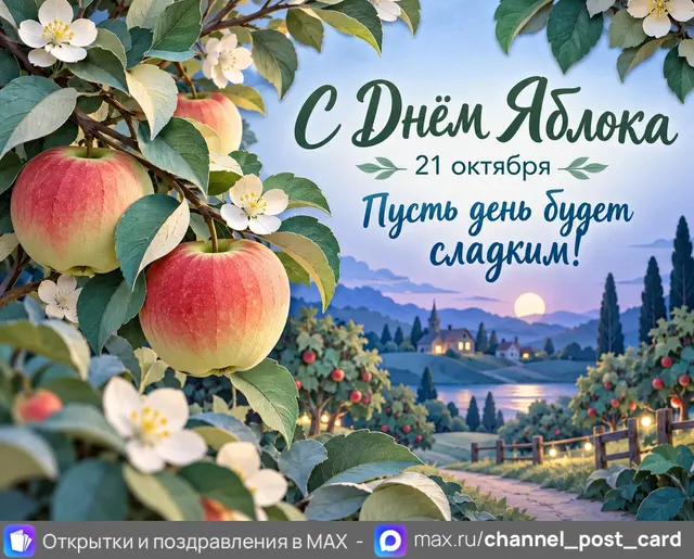 С Днём Яблока — открытка «День яблока»