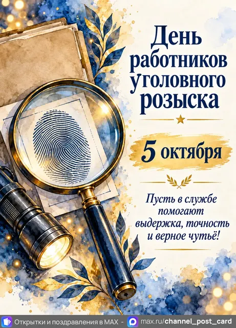 С Днём Работников уголовного розыска — открытка «День работников уголовного розыска»