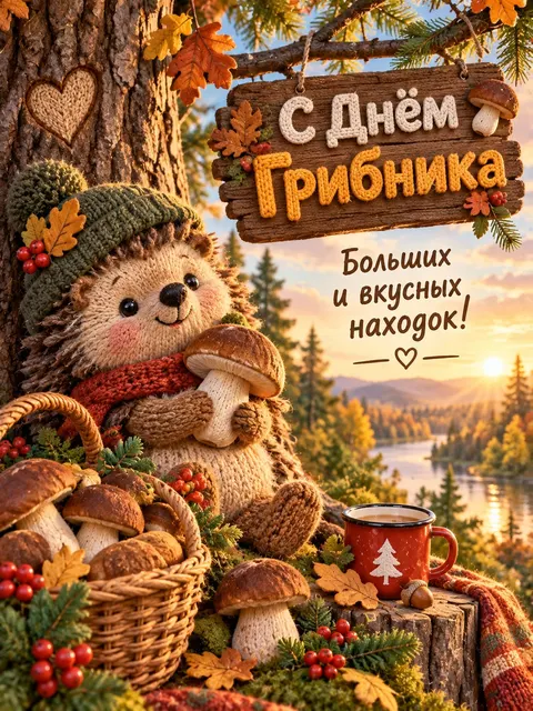 С Днем Грибника — открытка «День грибника»