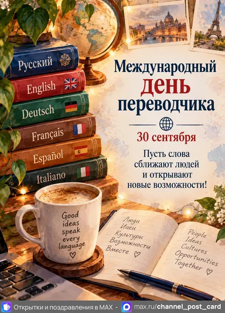 С Днём переводчика — открытка «Международный день переводчика»