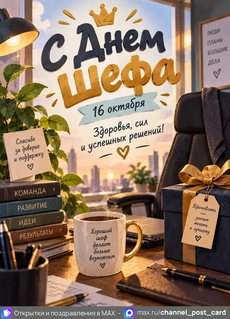 С Днем Шефа — открытка «День шефа»
