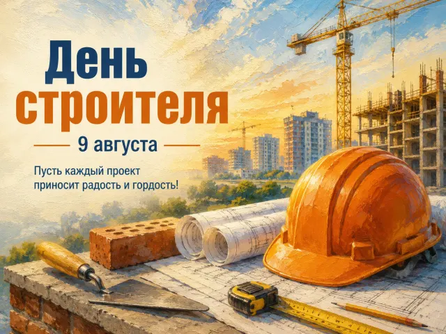 Открытка «День Строителя»