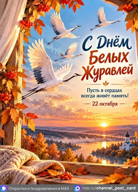 С Днём Белых Журавлей — открытка «Всемирный день журавля»