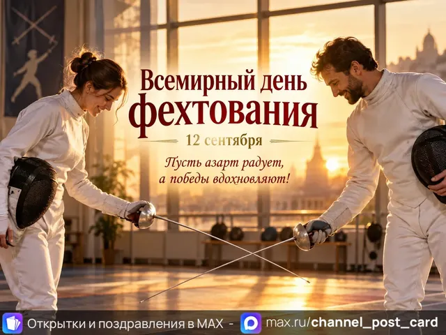 Открытка «С Днем Фехтования»