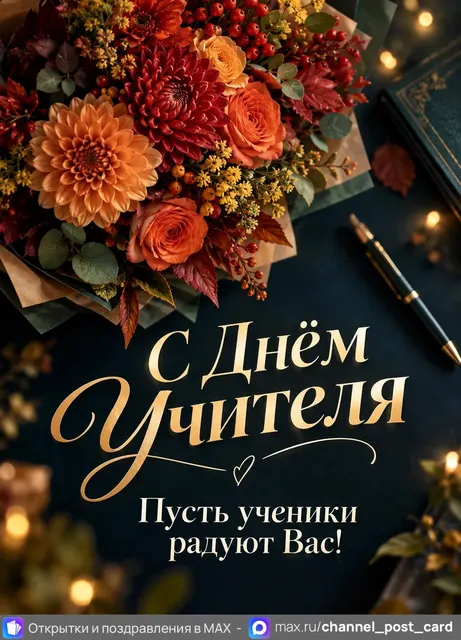 С Днём Учителя — открытка «День учителя»
