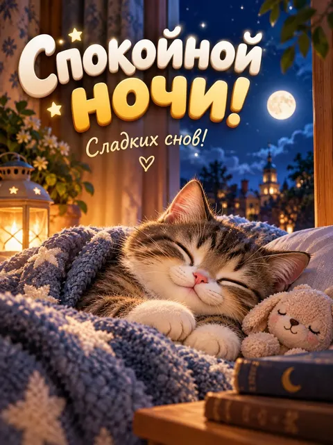 Открытка «Спокойной ночи»