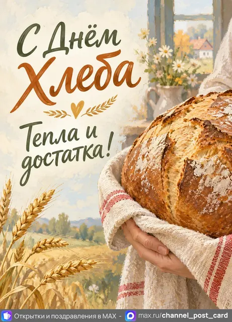 С Днём Хлеба — открытка «Всемирный день хлеба»