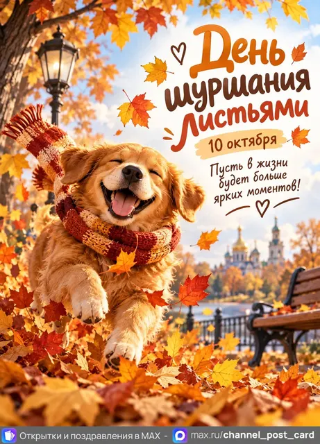 С Днём Шуршания листьями — открытка «День шуршания листьями»