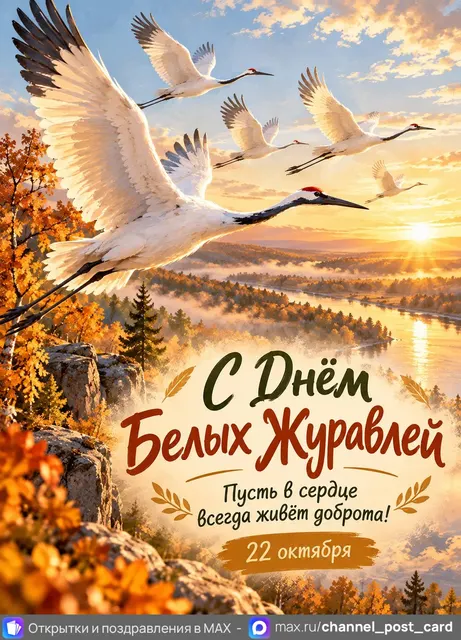 С Днём Белых Журавлей — открытка «День белых журавлей»