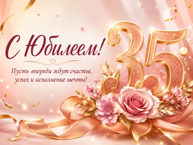 Открытка «С Юбилеем 35»