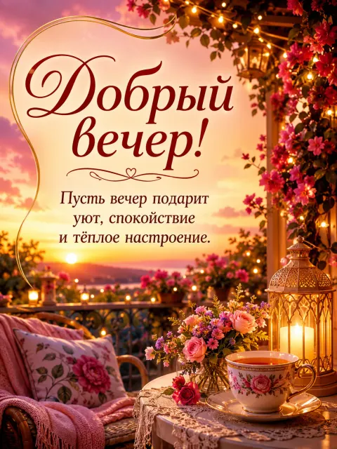 Открытка «Добрый вечер»