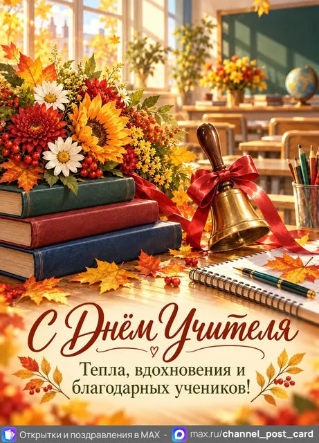 С Днём Учителя — открытка «День учителя»