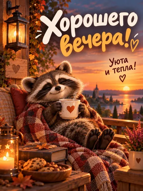 Открытка «Хорошего вечера»