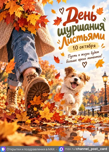С Днём Шуршания листьями — открытка «День шуршания листьями»