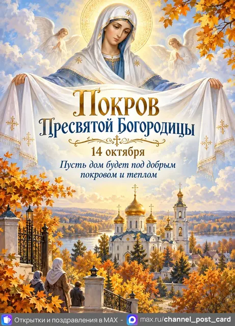 С Покровом Пресвятой Богородицы — открытка «Покров»