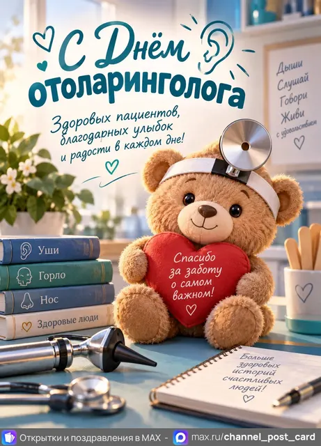 С Днём отоларинголога — открытка «День отоларинголога»