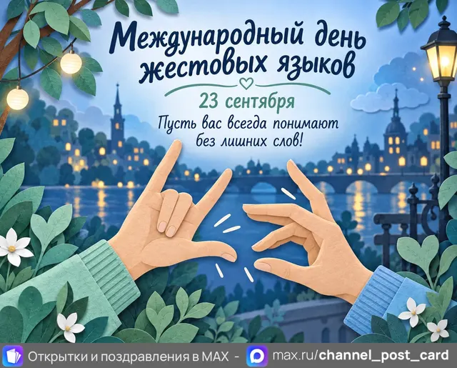С Днем жестовых языков — открытка «Международный день жестовых языков»