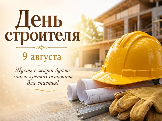 Открытка «День строителя»