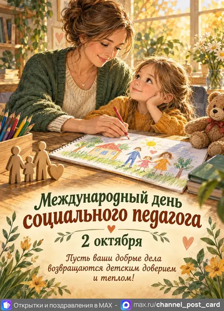 С Днем социального педагога — открытка «Международный день социального педагога»