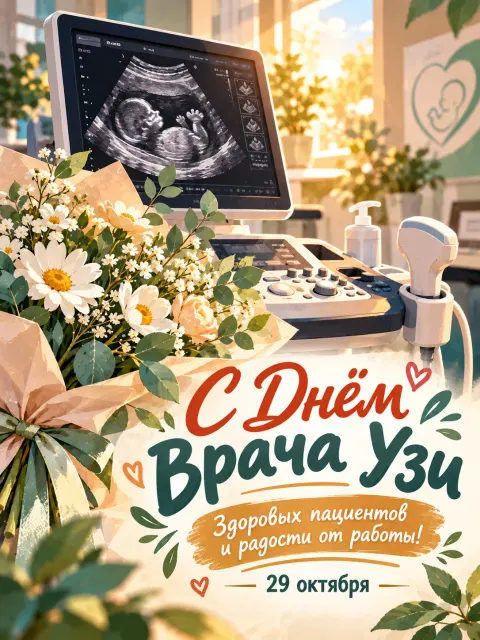С Днем Врача УЗИ — открытка «День врача УЗИ»