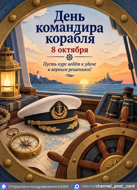 С Днём Командира Корабля — открытка «День кораблестроителя»