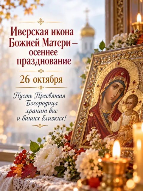 Открытка «Иверская икона Божией Матери»