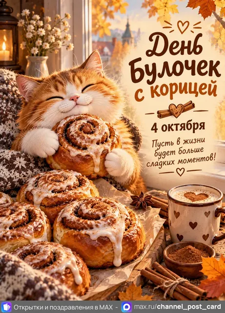 С Днём Булочек с корицей — открытка «День булочек с корицей»