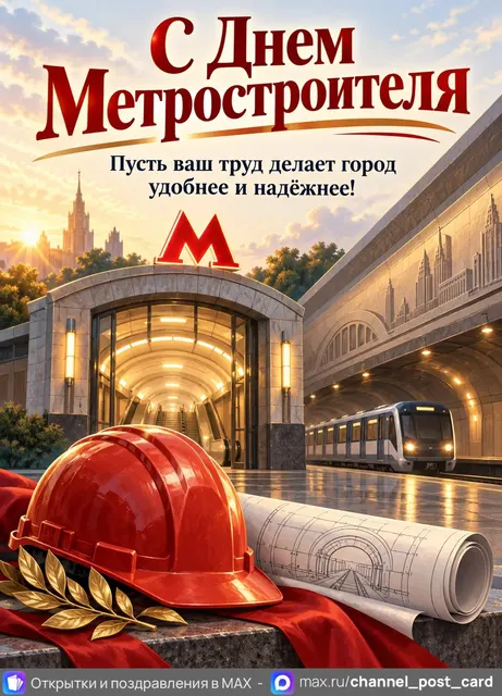 С Днем Метростроителя — открытка «День метростроителя»